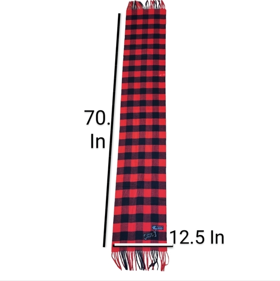 Classic Scarf Womens Mens Red Black Neck Scarf Plaid Winter Scarf Fall Softest - Picture 6 of 10